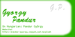 gyorgy pandur business card